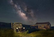 Abandoned truck and Milky Way