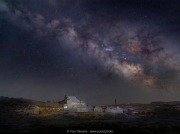 Bodie Stamp Mill with Milky Way