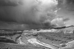 B&W Winter Storm Funeral Mountains
