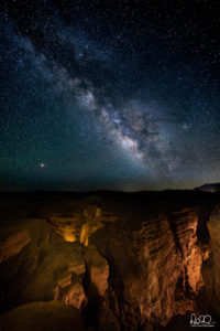 Milky Way and volcanic fissures.